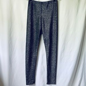 Forever 21 Sparkly silver and black legging